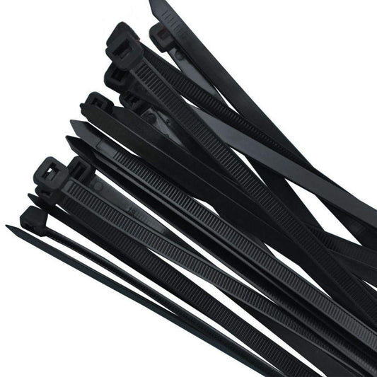 AGAOTIAN Black zip ties large Cable ties Nylon zip ties 16 inch long Zip ties100 per pack Environmentally friendly Industrial quality Uses 3 latches