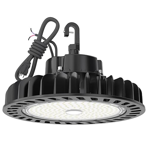 HYPERLITE UFO Led High Bay Light 150W 21,750lm 5000K 1-10V Dimmable High Bay Led Lights UL Listed US Hook 5' Cable Led High Bay Lights Alternative