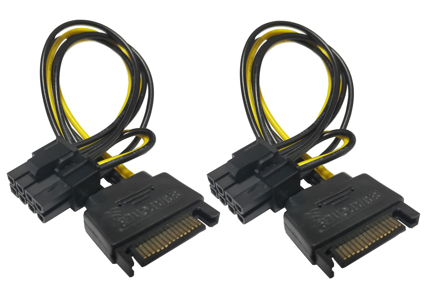 Traovien PCI Express Power Cable,15 Pin SATA Male to 8 Pin (6+2 Pin) PCI Express Female Video Card Power Adapter Cable(15CM/6inch 2Pcs)