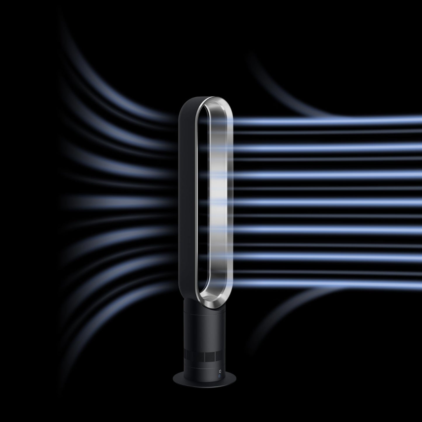 Dyson Cool AM07 Air Multiplier Bladeless Tower Fan, 70° oscillation, 10 levels (Iron/Blue)