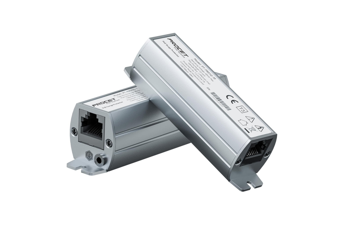 PROCET Ethernet Surge Protector Gigabit - 20KV Industrial Lightning Arrestor for -40°F to 185°F, 120Wmax PoE++ RJ45 Surge Protector, 10/100/1000Mbps