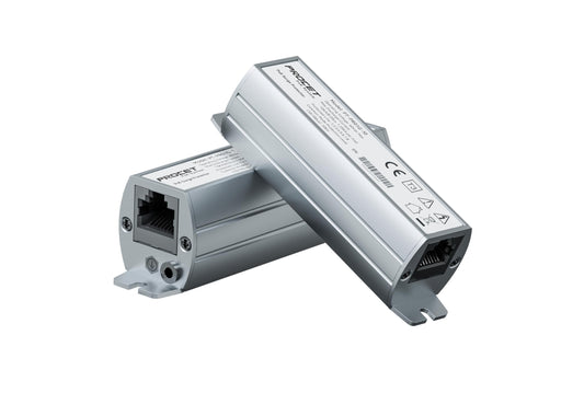 PROCET Ethernet Surge Protector Gigabit - 20KV Industrial Lightning Arrestor for -40°F to 185°F, 120Wmax PoE++ RJ45 Surge Protector, 10/100/1000Mbps