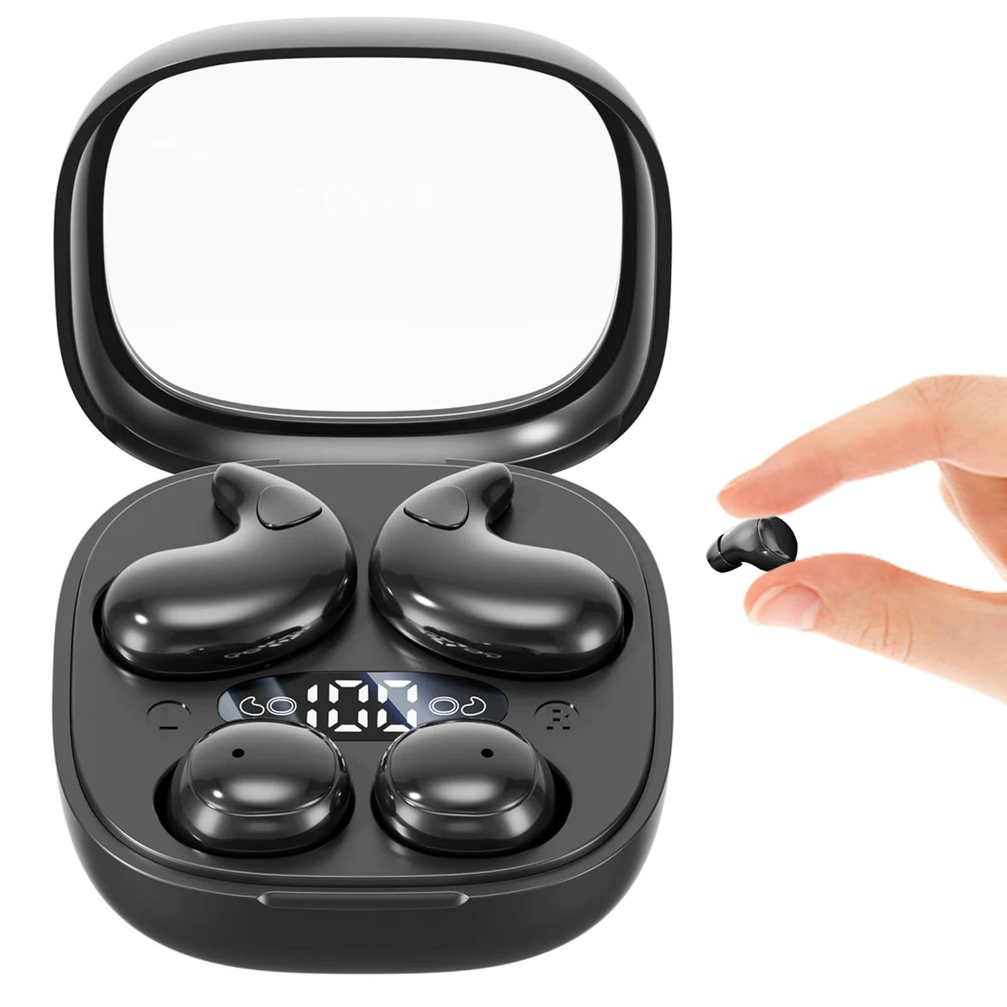 AIKESI Mini Invisible Earbuds, Wireless Sleep Earbuds for Sleeping, Small Flat Hidden Earbuds for Side Sleepers, Discreet in-Ear Headphones for Small