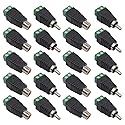 FULARR 20Pcs Professional RCA Connector Kit, 10 Pairs RCA Male Plug & Female Socket to AV Screw Terminal Block Audio Video Connector Adapter, for CCTV