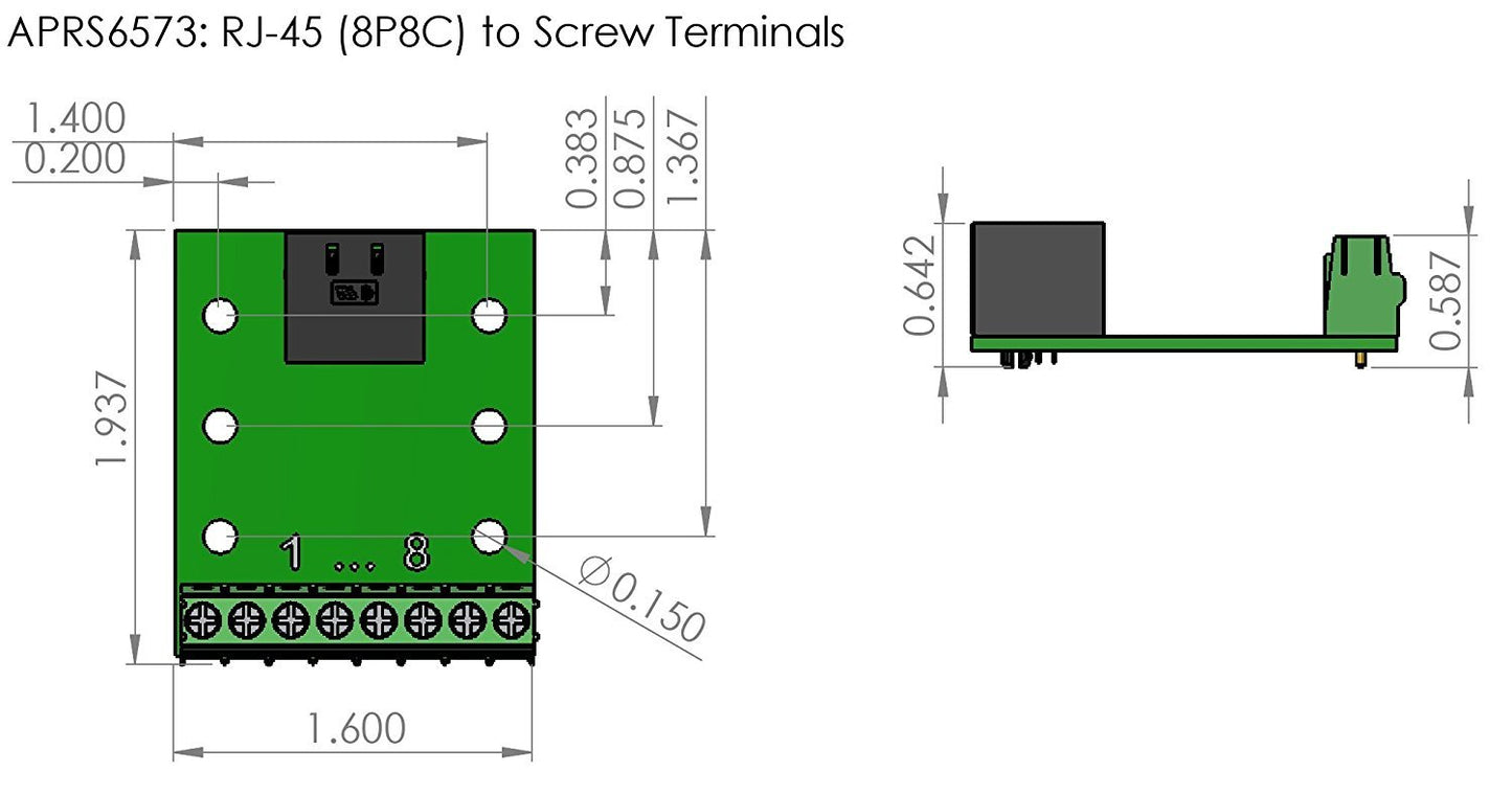 RJ-45 / 8P8C to Screw Terminal Breakout Board