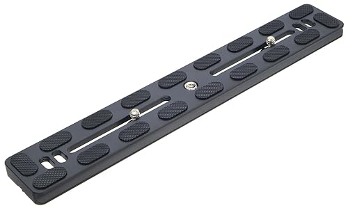 HITHUT PU-250 250mm Universal Long Quick Release Plate Dual Dovetail Slide Rail with D-Ring Screw for Ball Head Tripod Mount DSLR Camera Arca Swiss