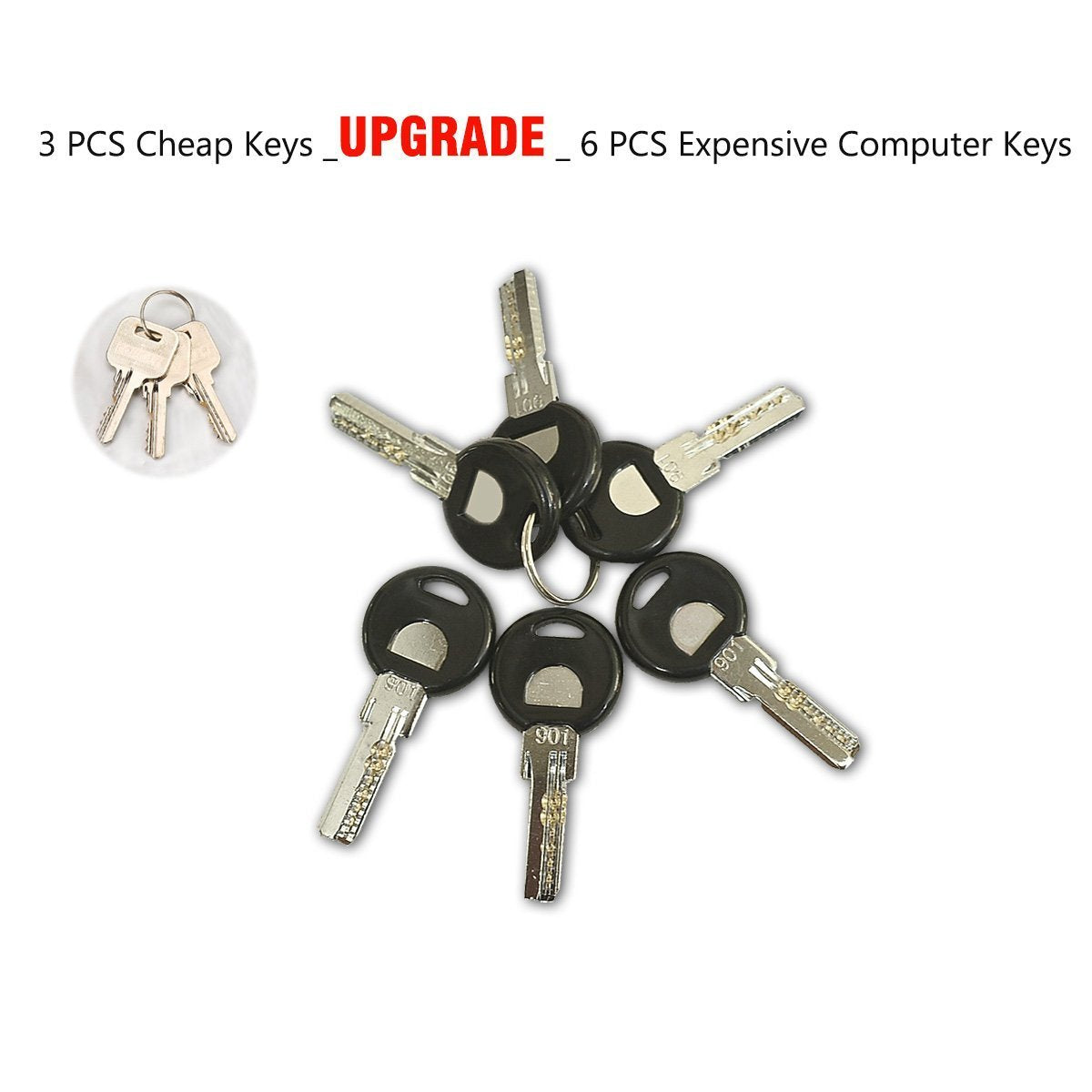 [Upgrade Version] AMOCAM Electric Electronic Door Lock 6pcs Computerized Doted Keys DC 12V Stainless Steel E-lock Support Wooden Glass Metal Door