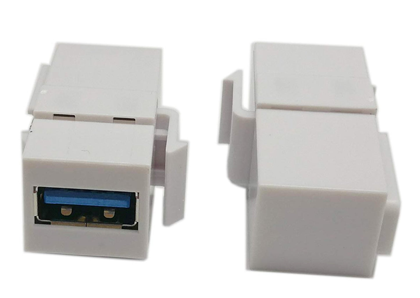 USB 3.0 Keystone Jack Inserts, zdyCGTime (2-Pack) 90 Degree Right Angled USB 3.0 Adapters Female to Female Connector for Wall Plate Outlet Pane…