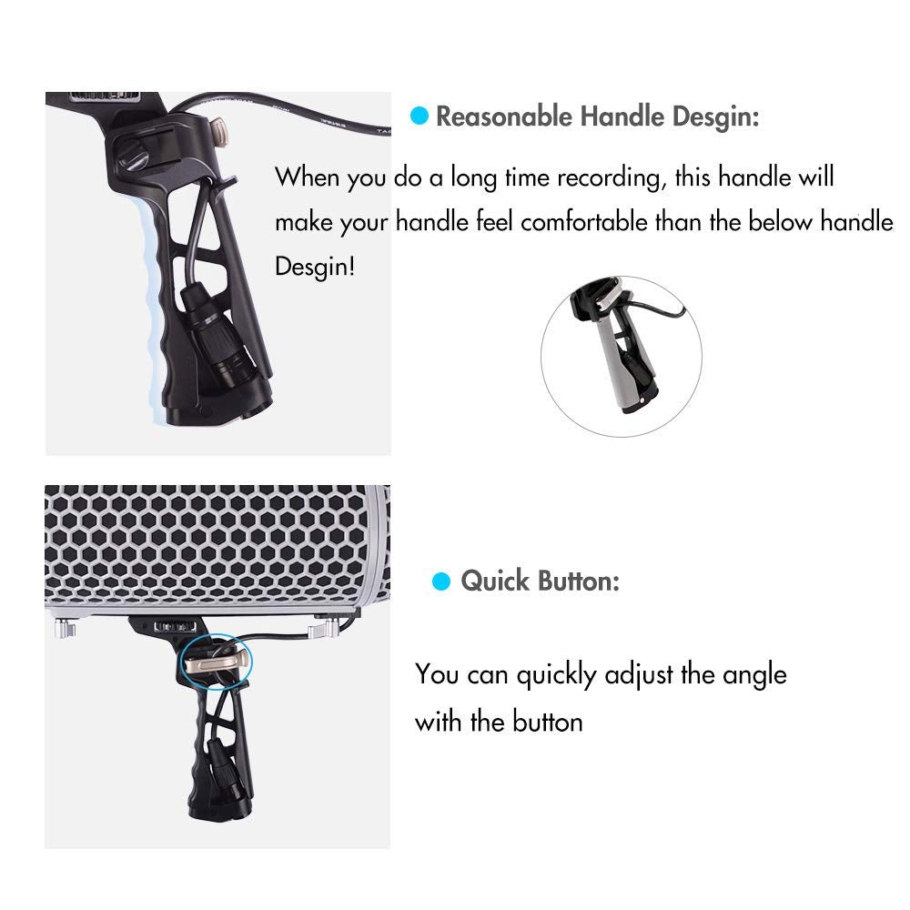 Micolive Microphone Windshield Blimp Windscreen Style Protect Cage and Shock Mount Suspension System Compatible with Rode NTG1 NTG2 NTG3 NTG4+ AT875R