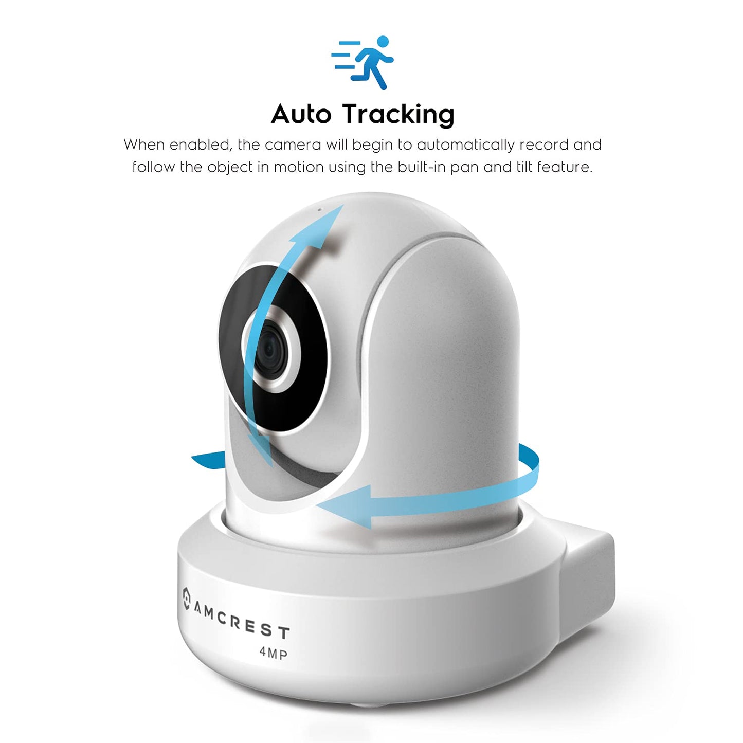 Amcrest 4MP UltraHD Indoor WiFi Camera, Security IP Camera with Pan/Tilt, Two-Way Audio, Night Vision, Remote Viewing, 2.4ghz, 4-Megapixel @30FPS