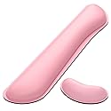 Dapesuom Keyboard Wrist Rest Set, Cute PU Leather Wrist Cushion for Computer Keyboard and Mousepad, Memory Foam Mouse Pad Rests Support with Non-Slip