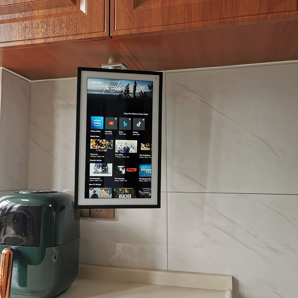 ATOPCAENRT Versatile Under-Cabinet Mount for Amazon Echo Show 15 - Save Space and Customize Viewing Angles Silver 026-02 SX