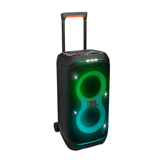 JBL PartyBox Stage 320 - Portable Party Speaker with Telescopic Handle & Wide, Sturdy Wheels, Powerful JBL Pro Sound, Futuristic lightshow, Up to 18