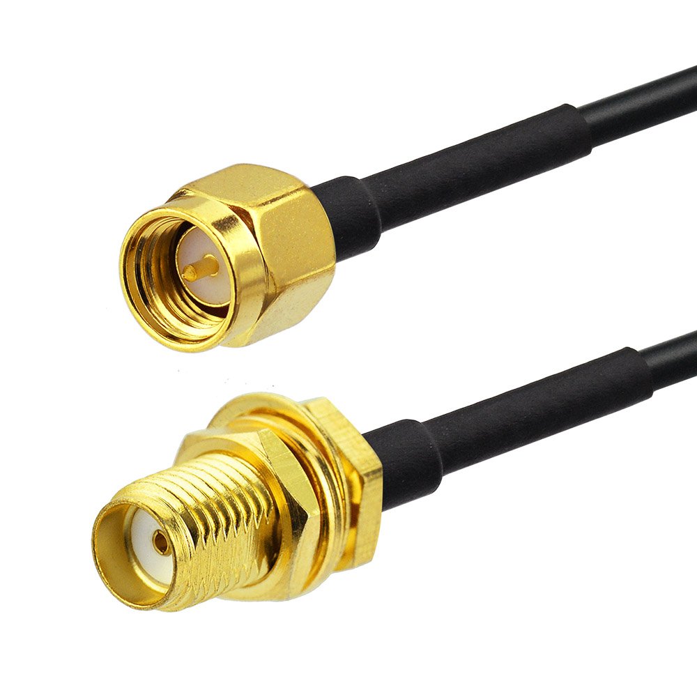 BINGFU SMA Male to SMA Female Bulkhead Mount RG174 Antenna Extension Cable 3m 10 feet (2-Pack) Compatible with 4G LTE Router Gateway Modem Mobile
