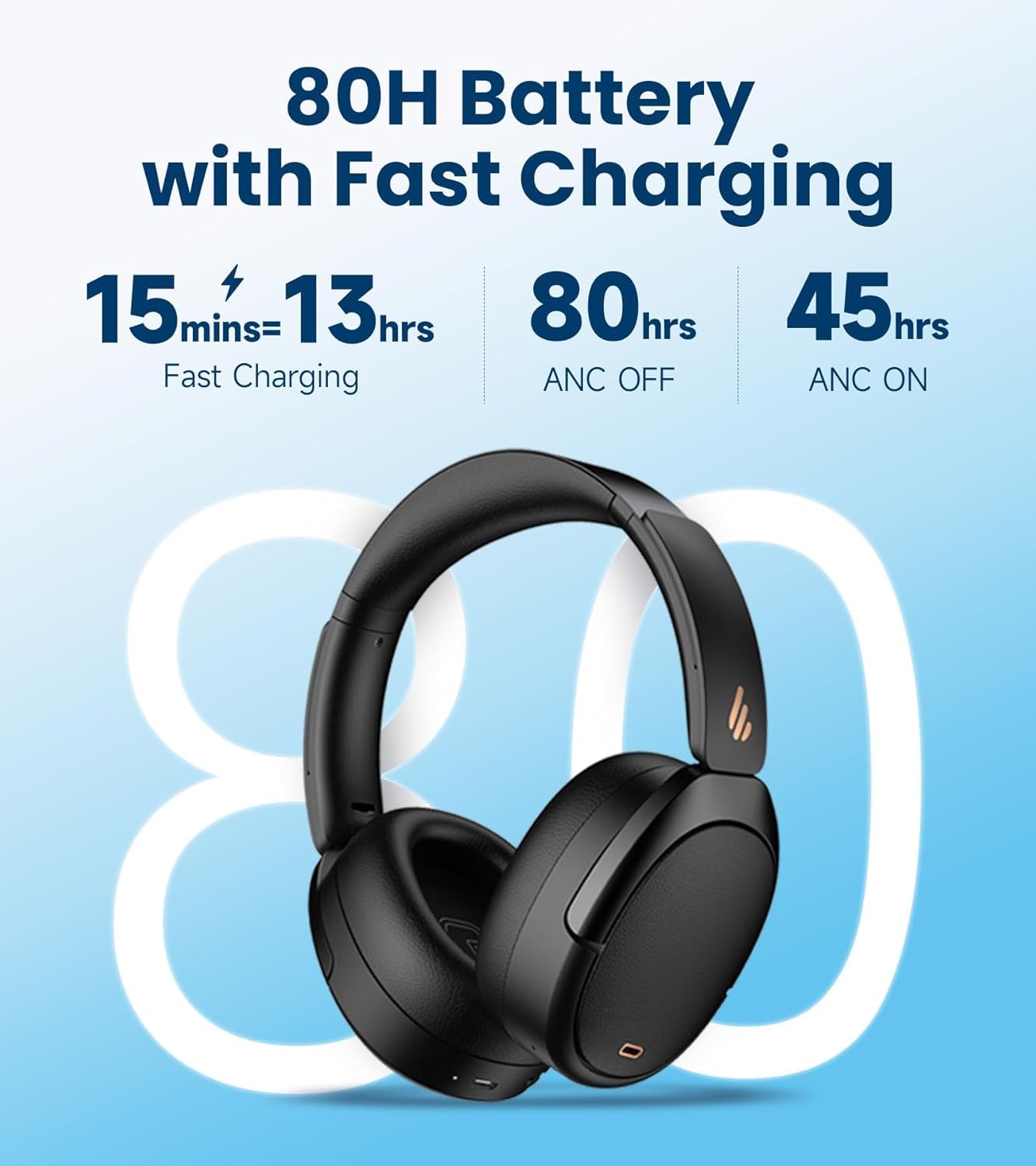 Edifier WH950NB Gen 2 Wireless Hybrid Active Noise Cancelling Headphones, Hi-Res Audio with LDAC 8-Level ANC, Spatial Sound 80H Playtime Bluetooth…