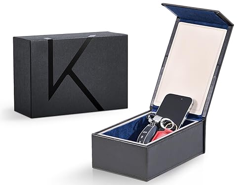 KENARK KK7-DB Faraday Protector Box, Signal Shielding, Anti-Theft Car Key & RFID Blocker for Vehicles - Compact Design (Azure-Black)
