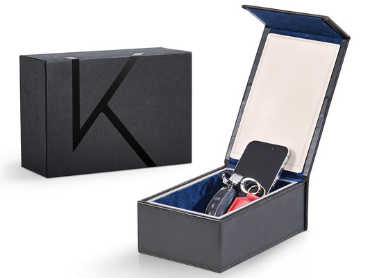 KENARK KK7-DB Faraday Protector Box, Signal Shielding, Anti-Theft Car Key & RFID Blocker for Vehicles - Compact Design (Azure-Black)