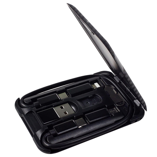 Yinow USB Type C to C Charging and Data Transfer Cable with 3 Adapters Combination Set in Credit Card Size Case, Black