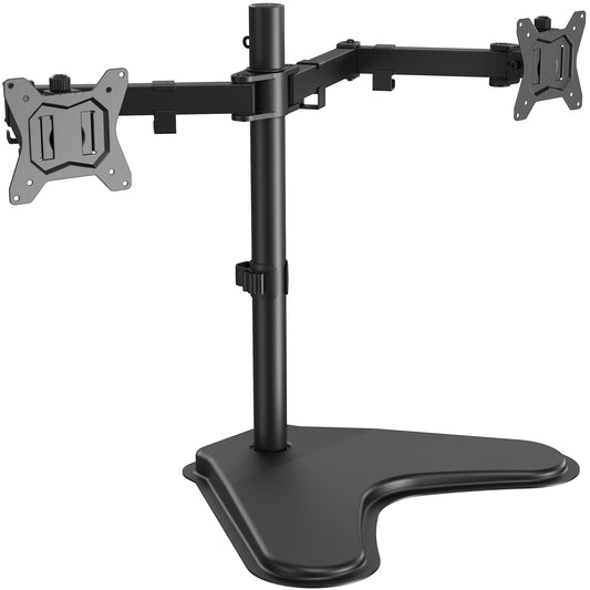 ErGear Freestanding Dual Monitor Stand for 2 Screens up to 32 inch, Heavy Duty Monitor Mount Holds Max 17.6 lbs per Arm, Height Adjustable Gaming