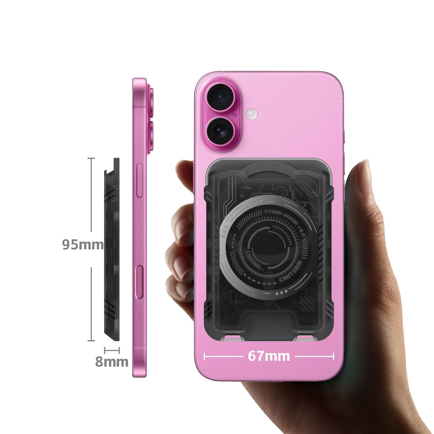 Maiddos Magnetic Phone 3-Card Holder?Lightweight Magnetic Wallet for iPhone, Compatible with Magsafe Wallet Black