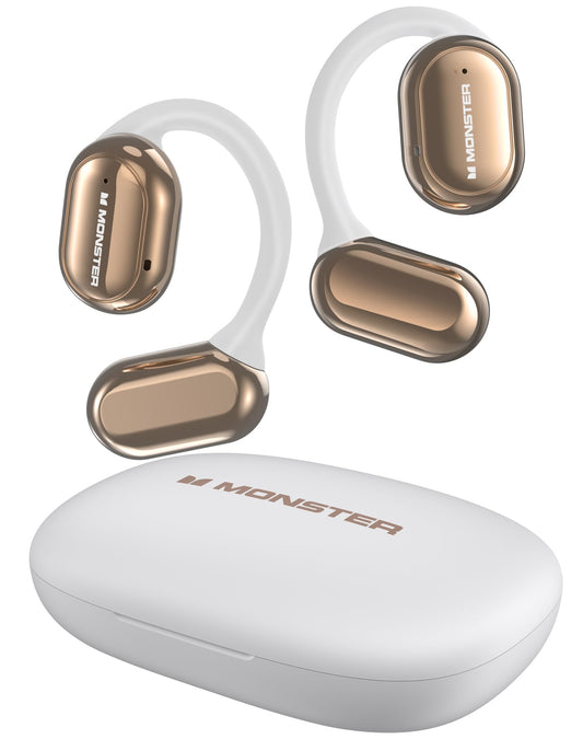 Monster Open Free AC100 Open Ear Bluetooth 5.3 Headphones, Wireless Earbuds with Earhooks, Immersive Stereo Sound by 16mm Large Driver, Clear Calls…