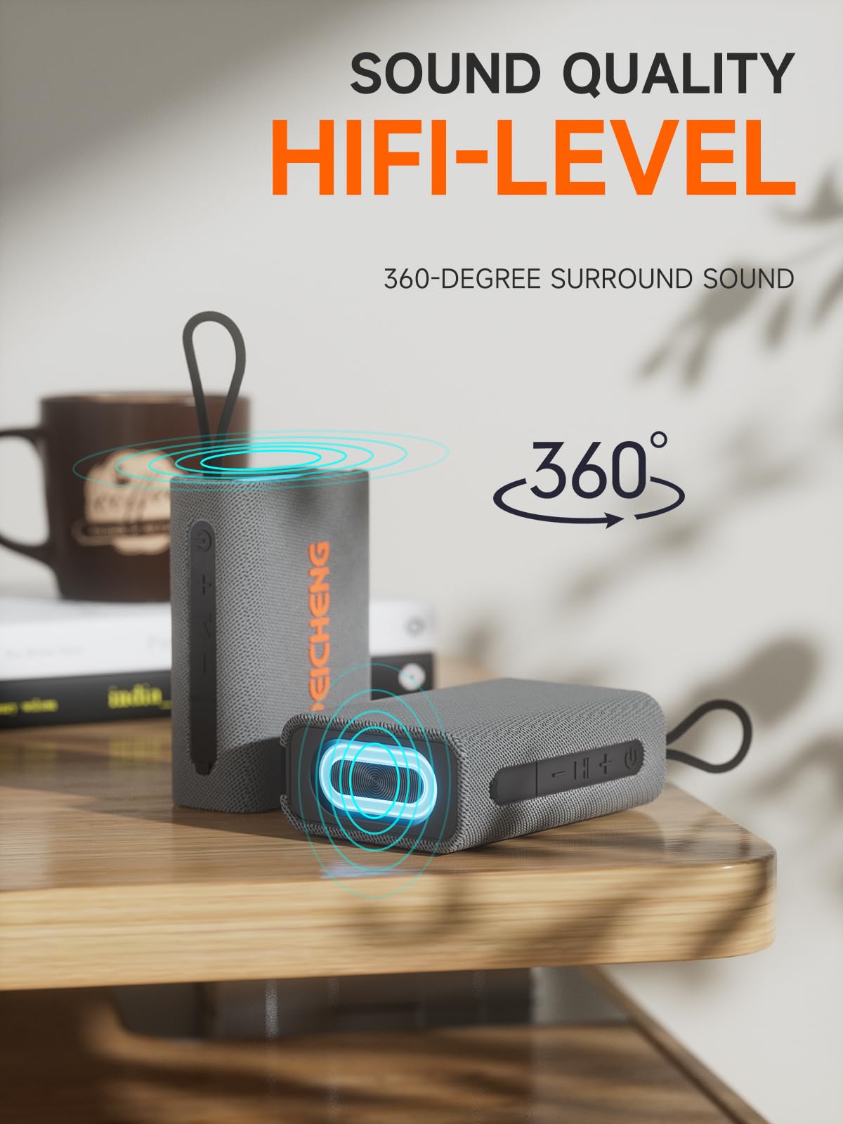 PEICHENG Speaker, Portable Wireless Bluetooth Speakers, Waterproof Loud Stereo Sound with RGB Lights TWS Paire Long Playtime for Home/Party/Outdoor
