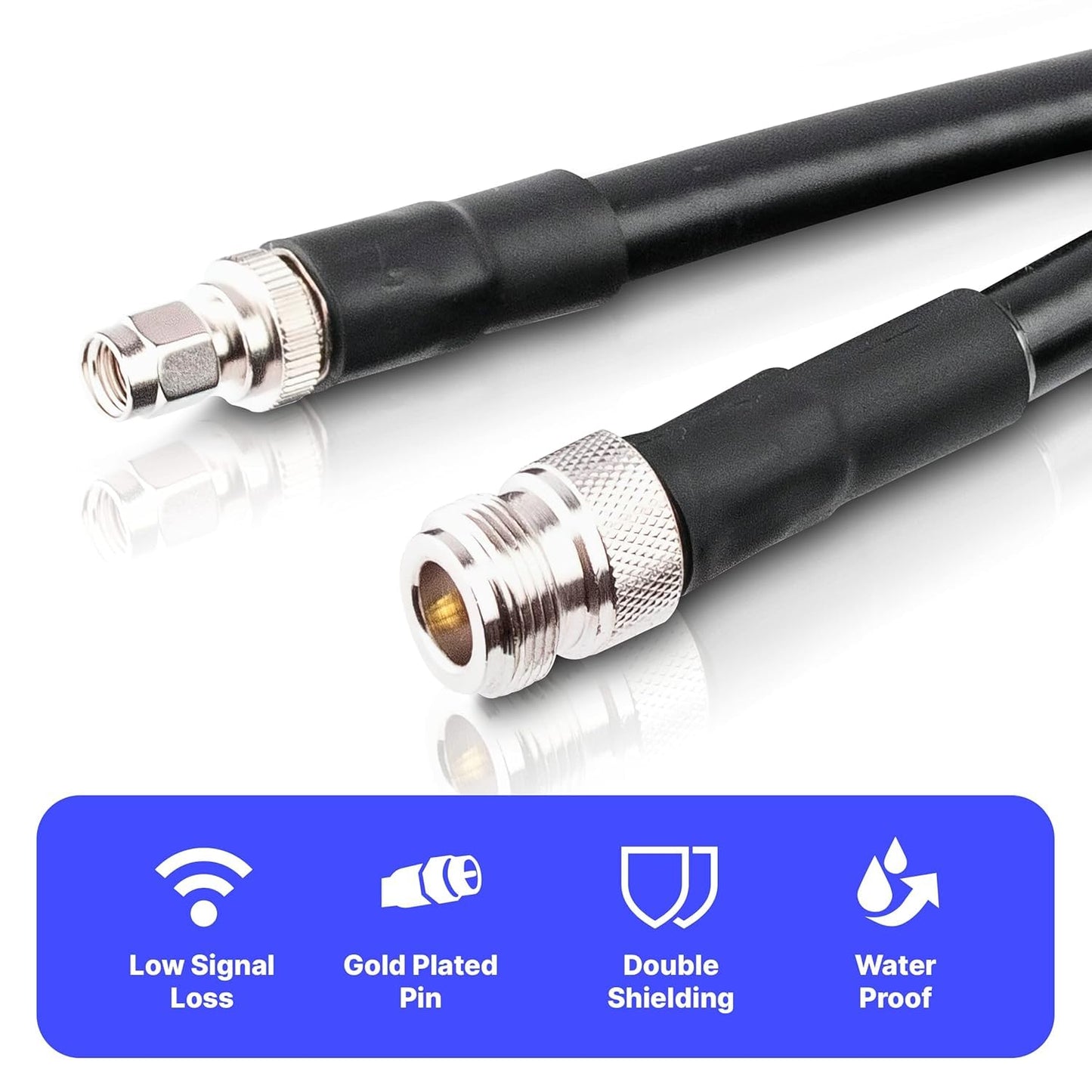 RAIGEN-400 N Type Female to RP-SMA Male - Helium Miner Cable 25ft - Updated Low Loss Extension for LoRa Antenna HNT Hotspot Nebra RAK Bobcat Syncrob