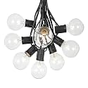 100 Foot G50 Outdoor Patio String Lights with 125 Clear Globe Bulbs - Indoor Outdoor String Lights - Market Bistro Café Hanging String Lights - C9/E17