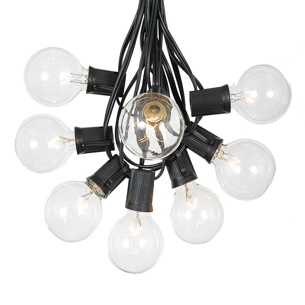 100 Foot G50 Outdoor Patio String Lights with 125 Clear Globe Bulbs - Indoor Outdoor String Lights - Market Bistro Café Hanging String Lights - C9/E17