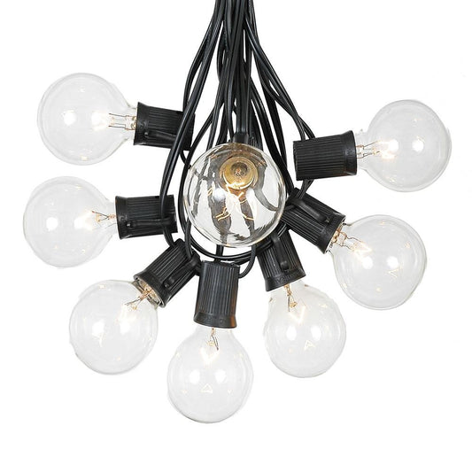 100 Foot G50 Outdoor Patio String Lights with 125 Clear Globe Bulbs - Indoor Outdoor String Lights - Market Bistro Café Hanging String Lights - C9/E17