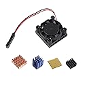 ALAMSCN Aluminum Heat Sink Single Cooling Fan for Raspberry Pi 4/3B+/3B/2B