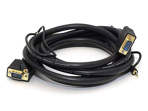 Monoprice 10-Feet VGA/SVGA Male-Male Monitor Cable with Stereo Audio and Triple Shielding
