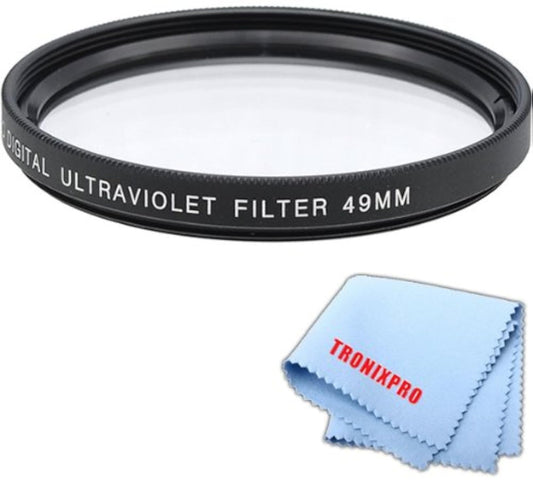 Tronixpro 49mm UV Protection Filter - HD Clear Digital Lens Protector for Mirrorless & DSLR Camera, Reduces Glare & Ghosting