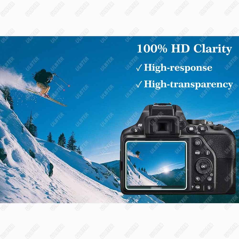 ULBTER Screen Protector Appliable for Nikon D3500 D3400 D3300 D3200 D3100 Camera & Hot Shoe Cover,[2+3Pack] 9H Hardness Tempered Glass Anti-Scrach
