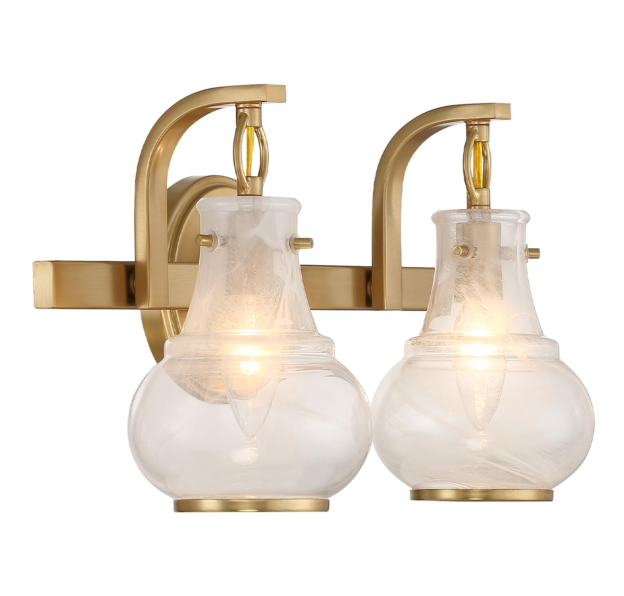 Savoy House 8-4417-2-322 Adams Modern Vintage Traditional White Strie Glass Bathroom Vanity Wall Light, 2-Light 120 Total Watts, 9" H x 16" W, Warm