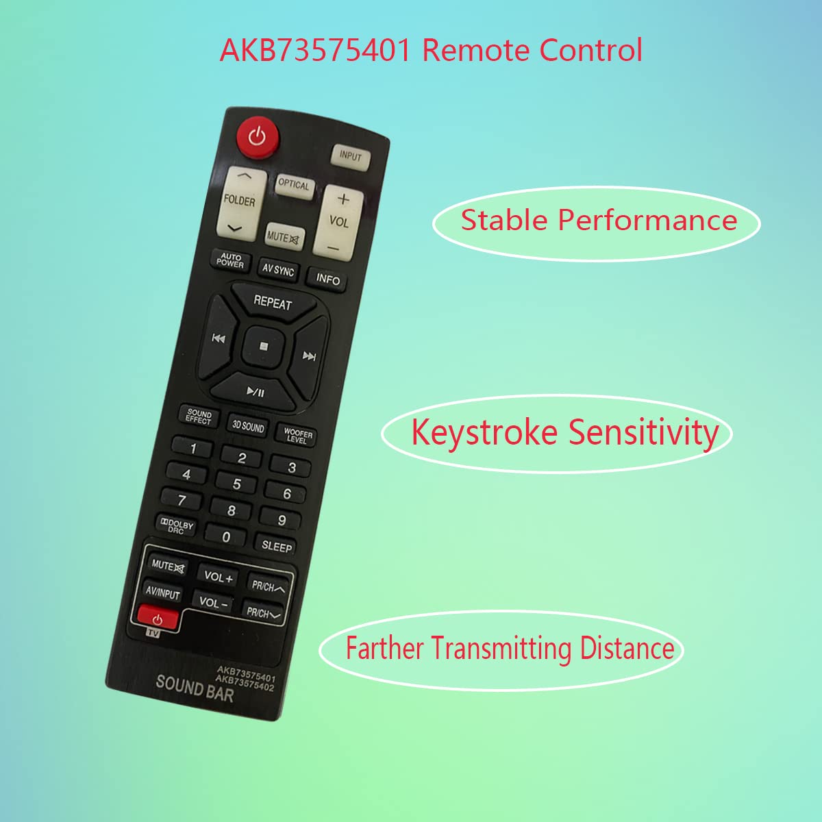 GHUST AKB73575401 Remote Control Replacement for LG Home Theater SoundBar NB2520A NB2420A NB3520A NB5540A NB5541 NB2430A NB4540