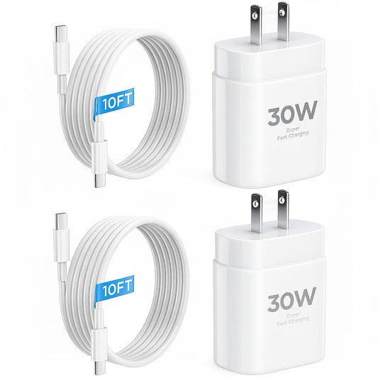 iPhone 17 16 15 Charger Fast Charging 10FT Cable, 30W USB C Charger Block for i Phone 15 16 16e 17 Air Plus Pro Max/iPad Pro/AirPods, PD USBC Power