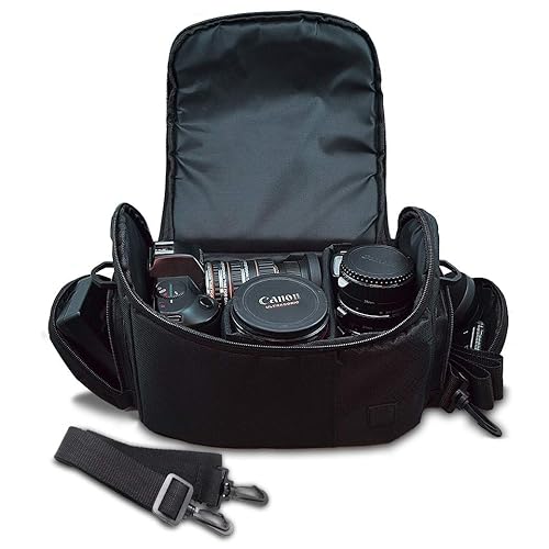 eCostConnection Deluxe Large Digital Camera/Video Padded Carrying Bag/Case for Nikon, Sony, Pentax, Olympus Panasonic, Samsung, and Canon DSLR Cameras