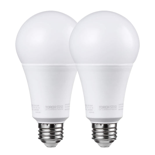 TORCHSTAR 2-Pack A21 LED Light Bulbs Dimmable Super Bright Light Bulb 5000K
