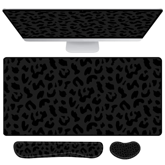 Deokke 3Pcs Large Gaming Mouse Pad Desk Mat,Keyboard Mouse Wrist Rest Support Set,Extended Laptop Mouse Pad Memory Foam Non-Slip Base for Gamer Home
