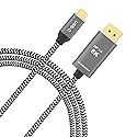 PAKLIMCN 32.4Gbps USB C to DisplayPort 8K Cable - Bidirectional, Supports 4K 144Hz/2K 240Hz, Thunderbolt 4 Compatible, Braided, Works with iPhone