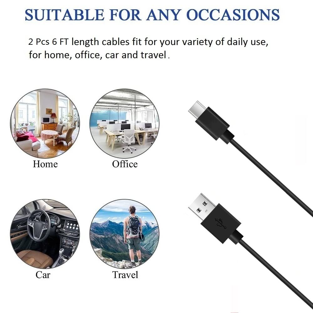 USB A to USB C Cable, USB Type C, 2 Pack [3FT, 3FT], Fast Charging, High Speed Data Transfer, for iPhone 16 15, Pro, Plus, Pro Max, Samsung Galaxy S25