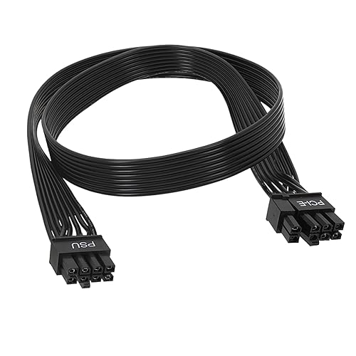 8 Pin PCIe Cable for EVGA Power Supply, 25 Inch 8 Pin to 6+2 Pin Male to Male GPU Power Cable for EVGA G+ G2 G3 G5 G6 GA GM GT P2 P3 P5 P6 P+ T2 T3