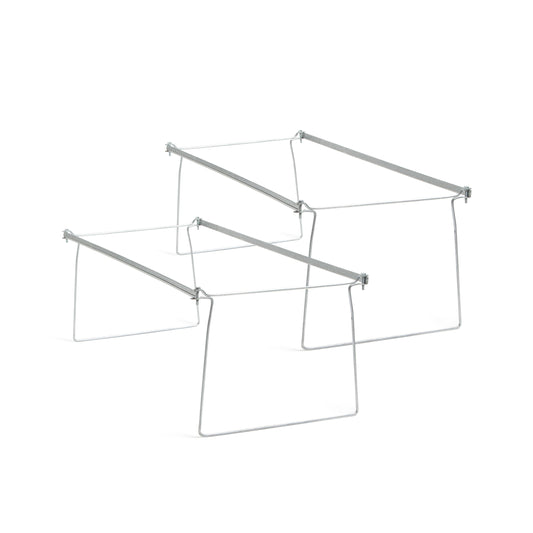 Smead Frames, Hanging File, Heavy Duty Steel Letter Size, Adjustable 23"-27" Rails, 2-Pack Gray, Converts Drawers to Hanging Folder Storage,