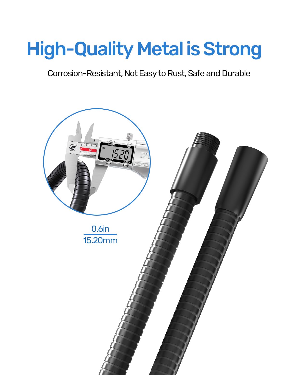 Heavy Duty 19 inch Microphone Gooseneck - Universal Flexible Gooseneck Arm with 5/8-27” Threaded, 360° Adjustable, Corrosion-resistant Design for