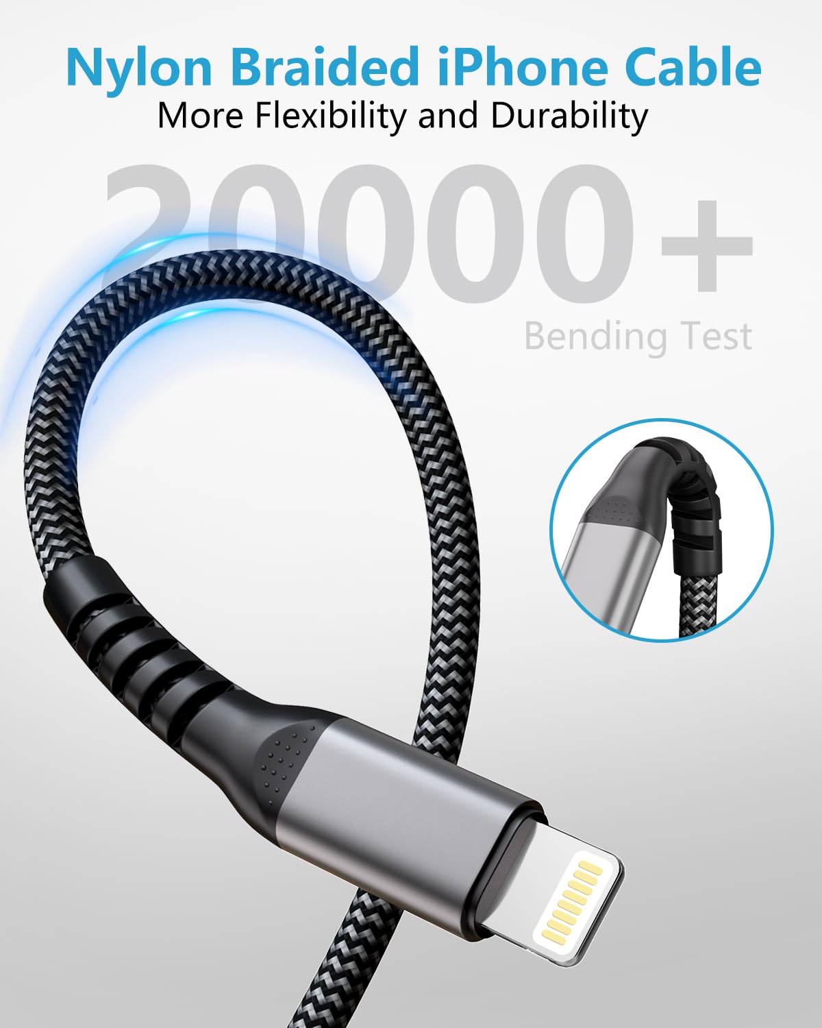 iPhone Charger Cable 10FT, [Apple MFi Certified] USB to Lightning Cable Fast Charging Braided iPhone Charging Cord cable Lead,Lightning Charger cable…