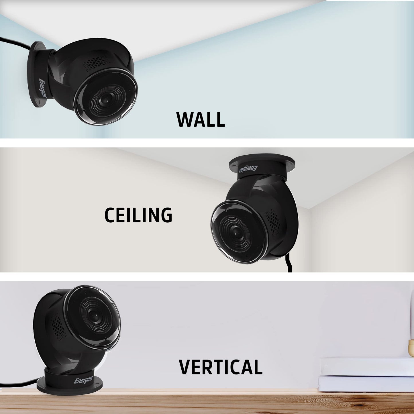 Energizer Smart Wi-Fi Indoor Camera 2-Pack with Smart Wall Tap Outlets, 1080P, Cloud/Micro-SD Card Recording, 2-Way Audio, Night Vision, Remote