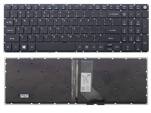 New US Black Backlit English Laptop Keyboard (Without Frame) Replacement for Acer Aspire 5 A515-51 A515-51G Series A515-51-50RR A515-51-563W