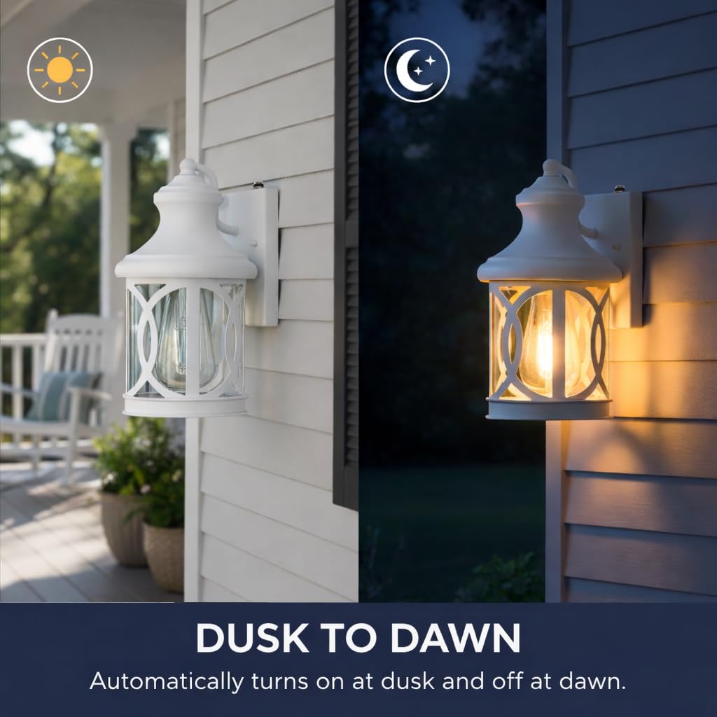 Laplusbelle Outdoor Wall Lights with Dusk to Dawn, Exterior Wall Lanterns Lighting Fixtures Porch Sconces Bronze Wall Mount Outdoor Lights