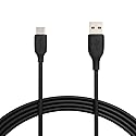 Amazon Basics USB-C to USB-A 2.0 Fast Charger Cable, 480Mbps Speed, USB-IF Certified, for Apple iPhone 16/15, iPad, Samsung Galaxy, Tablets, Laptops